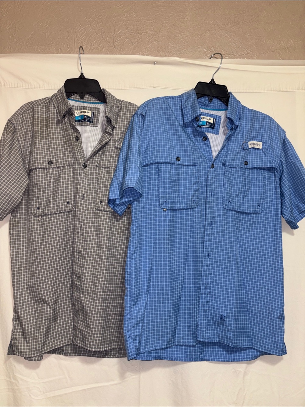 Columbia Men’s Short Sleeve Button Down Shirts x2- Blue & Gray X-Small
